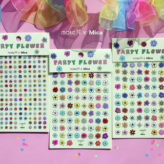Make.N X Mica Party Flower Nail Stickers (3 in 1 Set) - 1