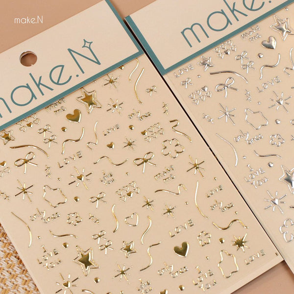 Make.N Embossed Metal Nail Stickers