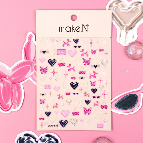 Make.N Pink Funky Nail Stickers