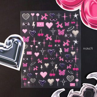 Make.N Pink Funky Stickers - 3