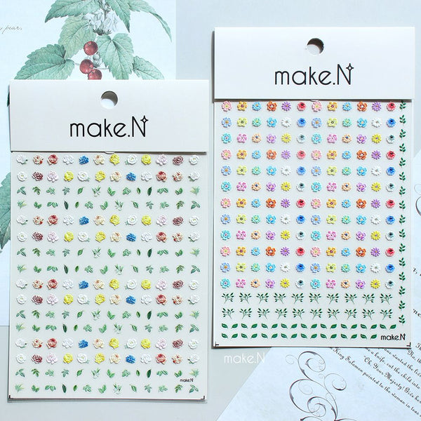 Make.N Embo Rose Daisy Nail Stickers