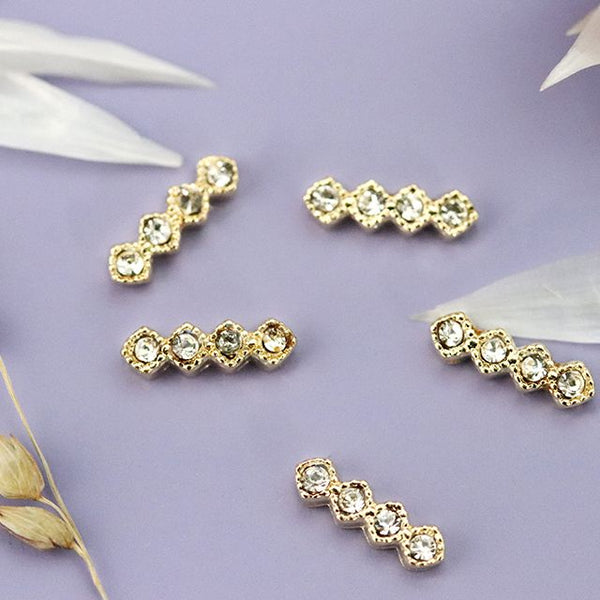 Make.N Nail Charm07 - Four Cubic Bar (Gold)