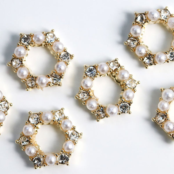 Make.N Nail Charm18 - Simple Hexagon Pearl