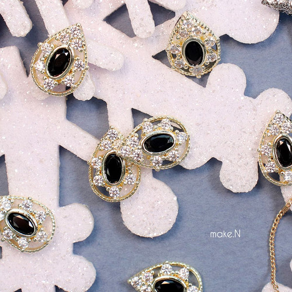 Make.N Crystal Charm17 - Black In Tear-Drop