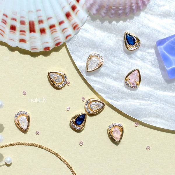 Make.N Crystal Charm45 - Middle Cubic Water Drop (4 color)