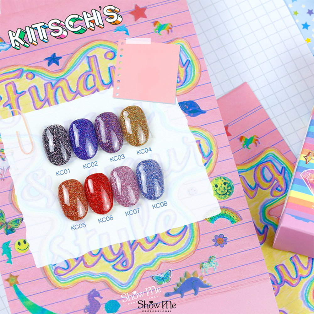Showme Gel Kitsch's Collection - 8 Reflective Glitter Set - 1