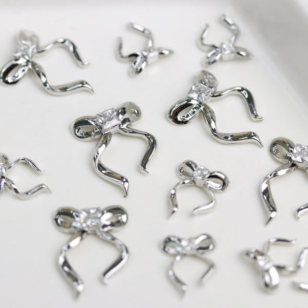 Make.N Nail Charm87 - Shine Cube Metal Ribbon Parts