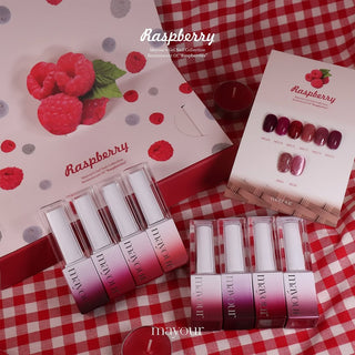 Mayour Raspberry Collection - 6 Syrup + 2 Glitter Set