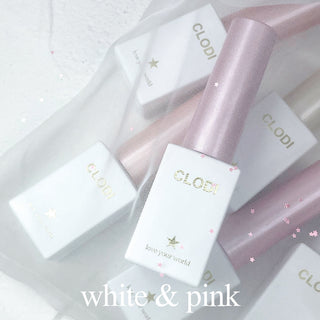 Clodi White & Pink Collection - 6 Glitter Set