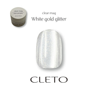 Cleto Clear Mag White gold glitter (Jar)