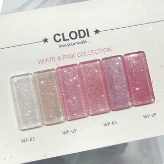 Clodi White & Pink Glitter Gel - WP 03