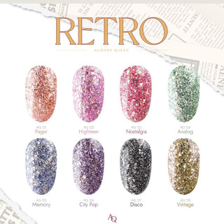 Aurora Queen Retro Series - 8 Glitter Set