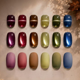 Clodi Hazel Basil Collection - six jewel-toned magnetic gel colors with cat-eye shimmer