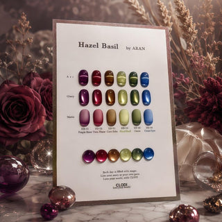 Clodi Hazel Basil Collection - six jewel-toned magnetic gel colors with cat-eye shimmer