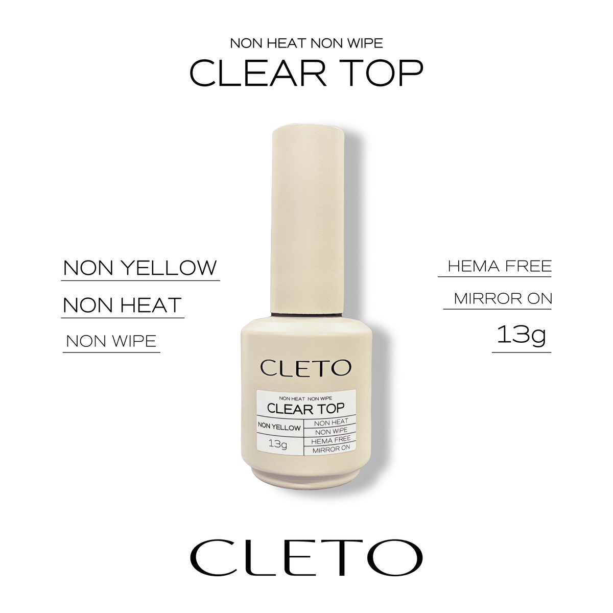 Cleto Non Heat Non Wipe Clear Top