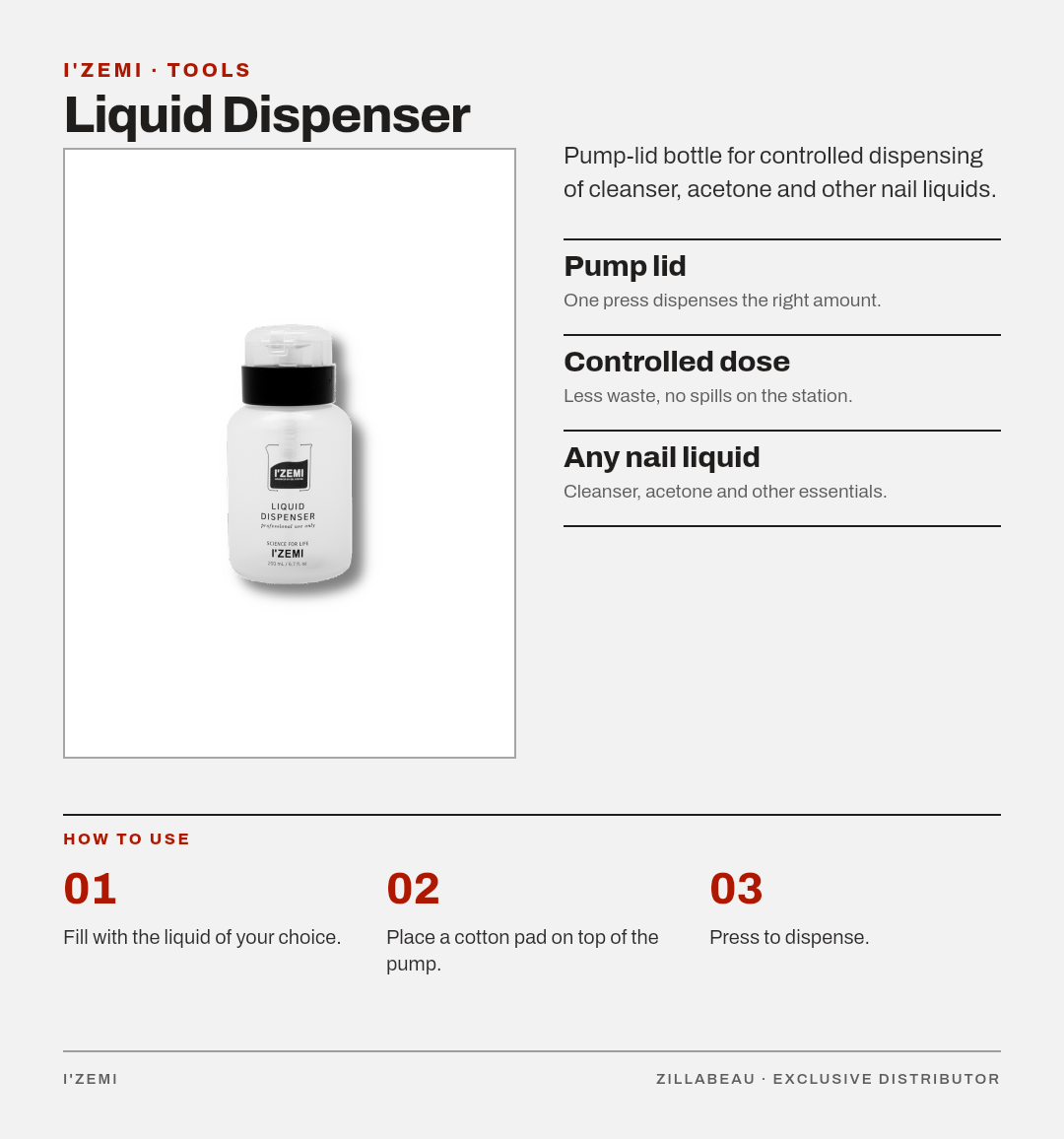 I'zemi Liquid Dispenser — details