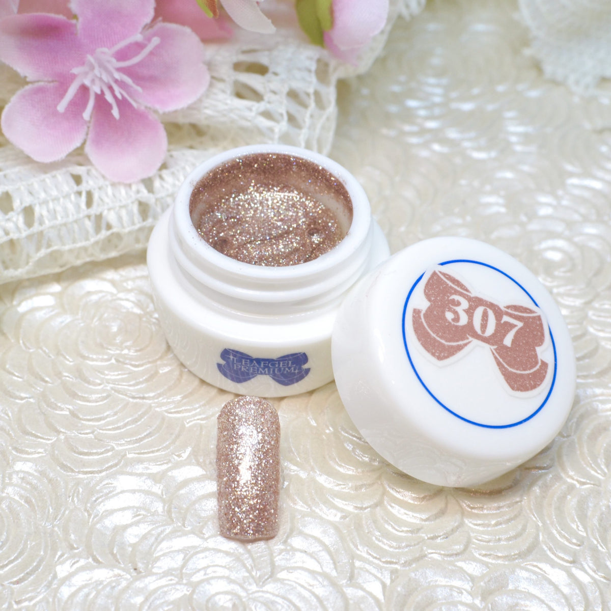 Leafgel Color Gel 307 Rose Gold [Glitter Series]